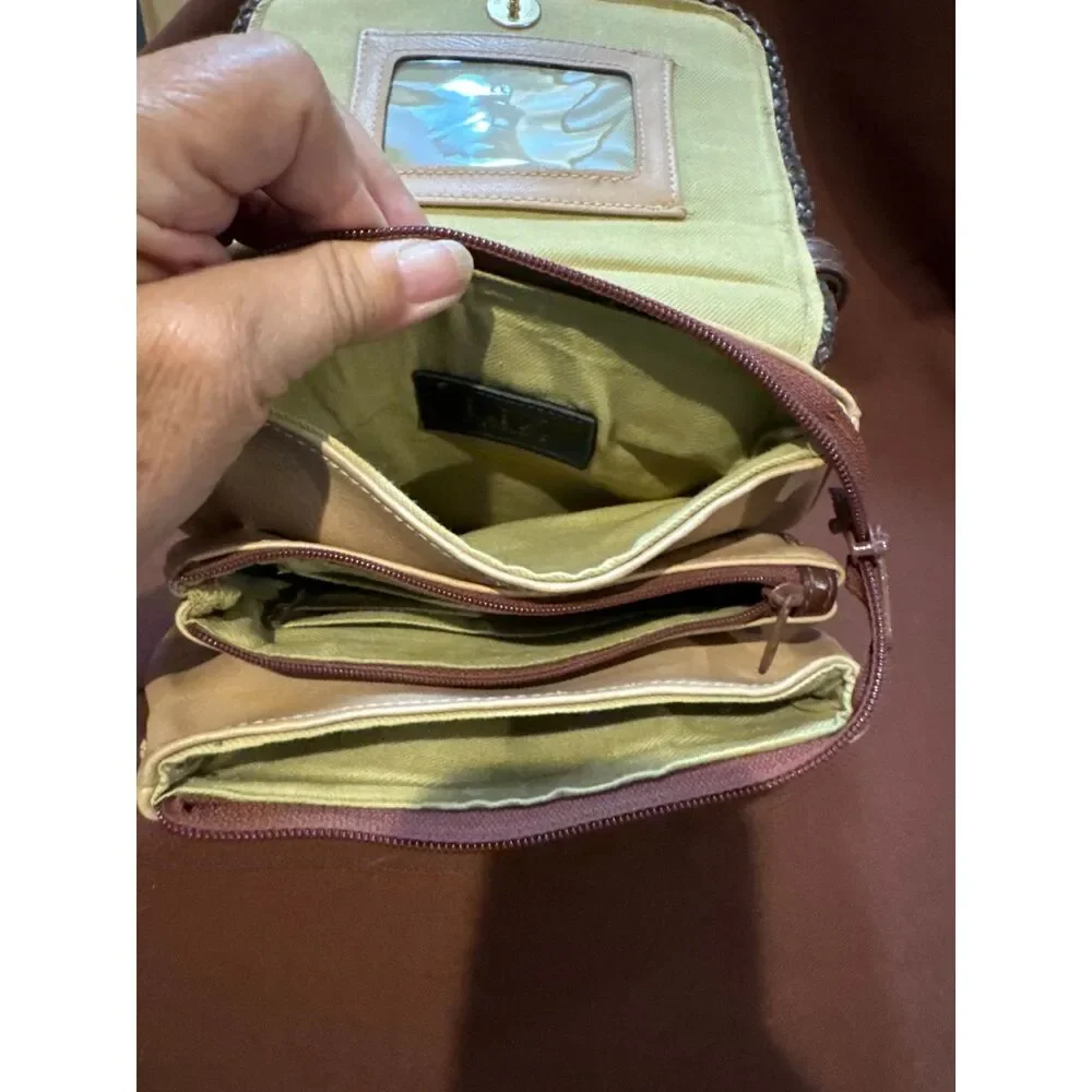 Vintage Liz Claiborne Brown and Tan Crossbody Purse